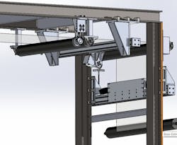 Solid model of the wrinkle detection system designed for the web coater. Source: Vizion Optronix/Teledyne Dalsa