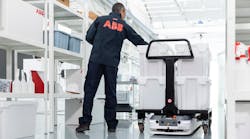 An example of an ABB autonomous mobile robot with VSLAM logistics technology.