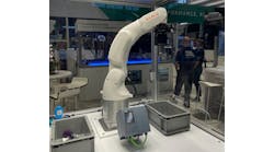 The Siemens AI picking software is robot and end-of-arm tooling agnostic. In its exhibit at PACK EXPO 2022, Siemens used a KUKA Agilus KR3 robot and a Robotiq EPick vacuum gripper to demonstrate the technology.