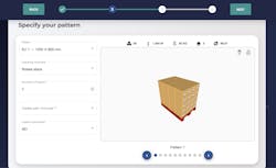 Configuring palletizing details in Rocketfarm&apos;s Pally software.